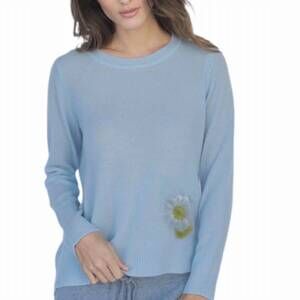 NEW OATS CASHMERE kendra daisy sweater in sky blue